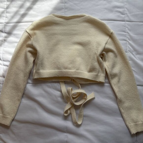 Cream Wrap Sweater - Picture 2 of 2